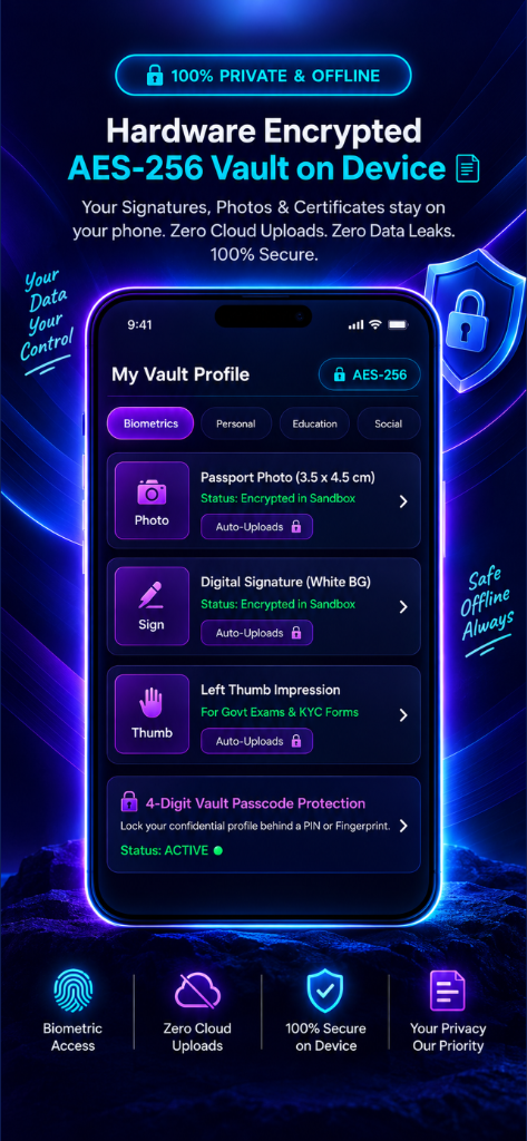 Hardware Encrypted AES-256 Vault on Device
